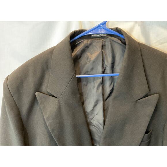 Julian Loren Men’s 44R Double Breasted Black Suit Jacket Blazer Classic Formal - Picture 4 of 14